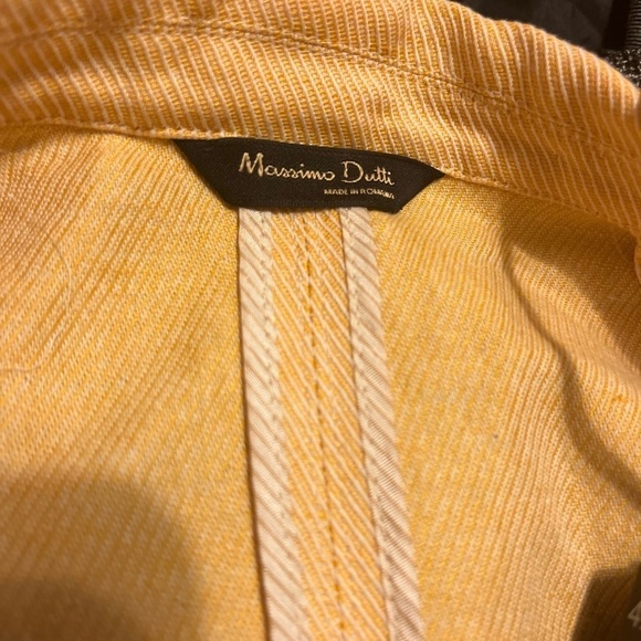 Massimo Dutti One Button Blazer Jacket Womens Yellow Size US 4 - Picture 6 of 7